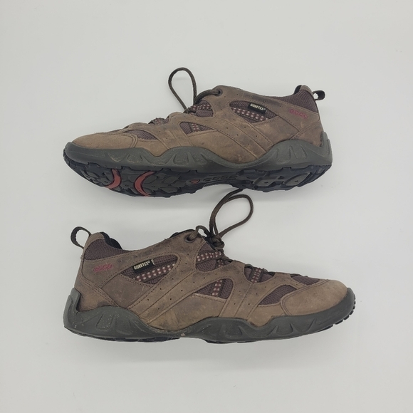 Ecco Womens Receptor Gortex Brown Suede Low Top Hiking Running Shoes 8 - 8.5 - Picture 6 of 14